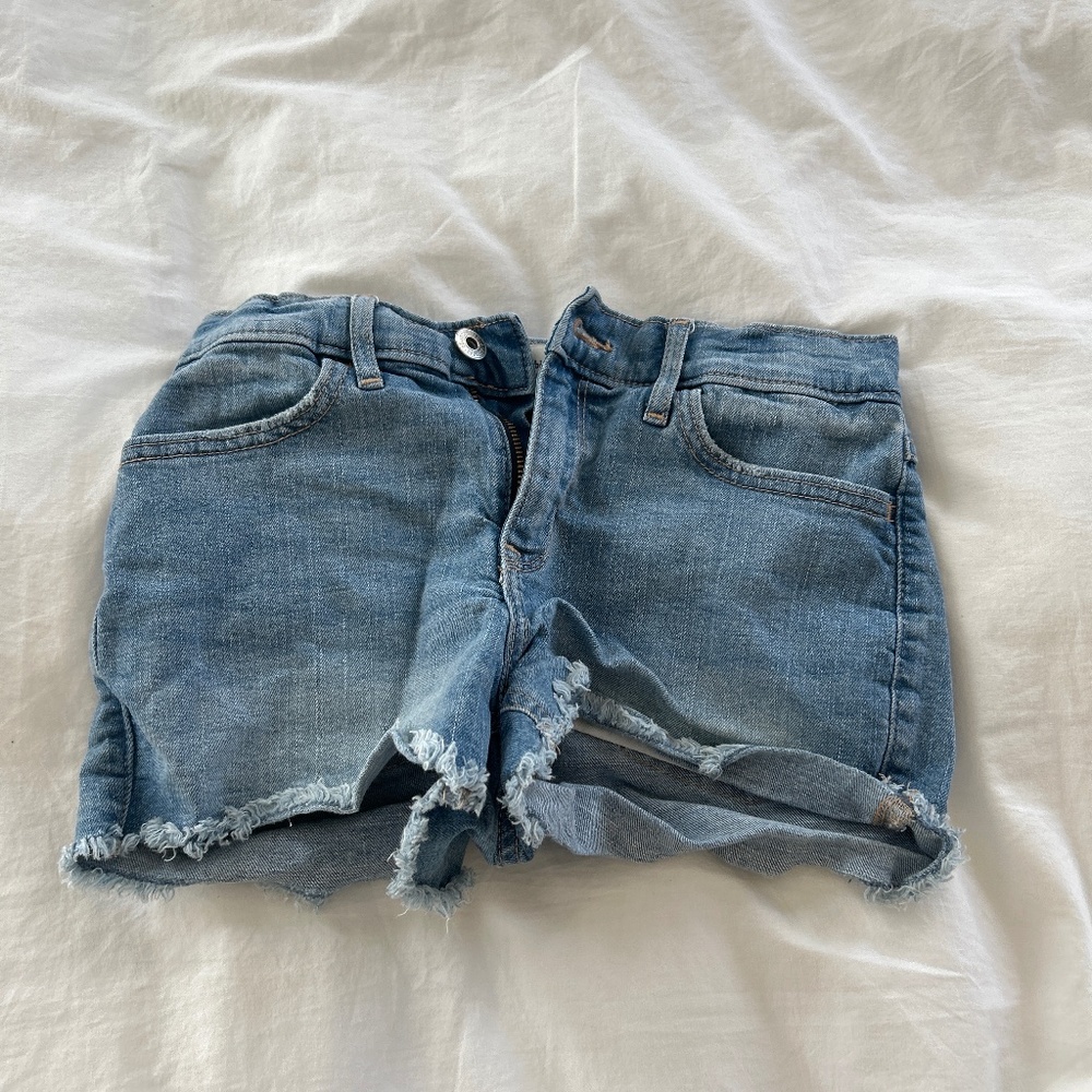 Blue denim shorts